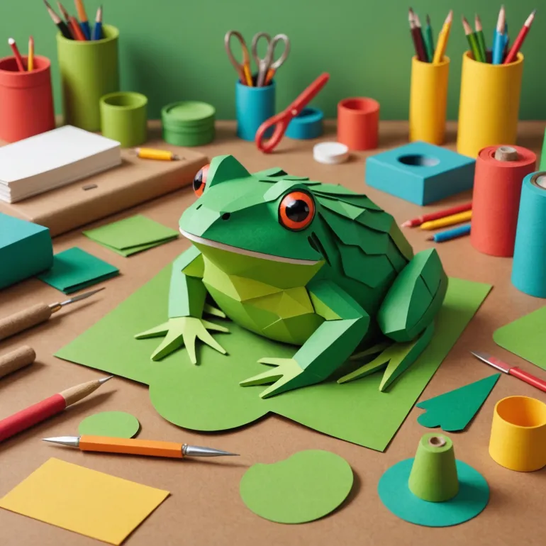 Как сделать лягушку из бумаги 3D: Объёмную поделку своими руками